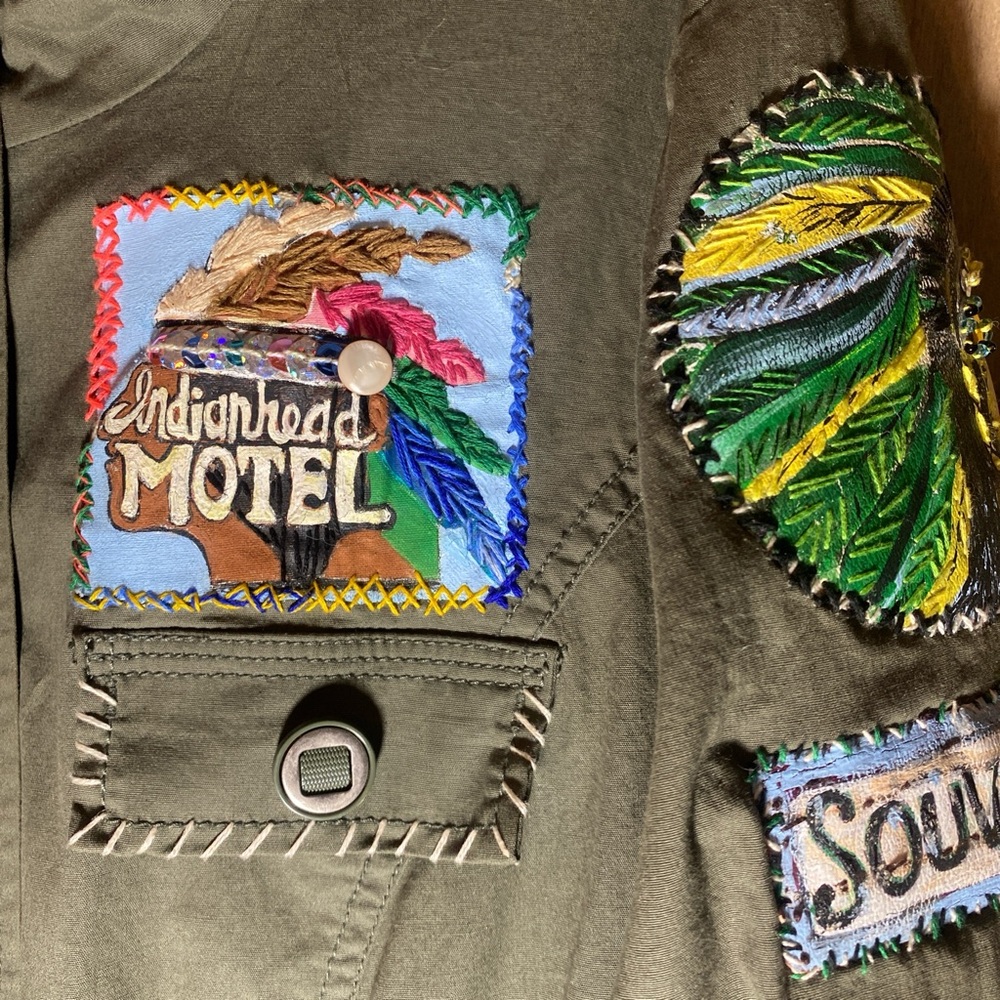 The EDITH WILCOX Patchwork Utility Jacket - Olive… - image 5